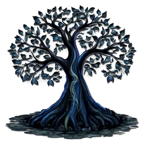 Midnight Black Tree Design Png 06212024 PNG image