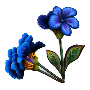 Midnight Blue Flowers PNG 04292024