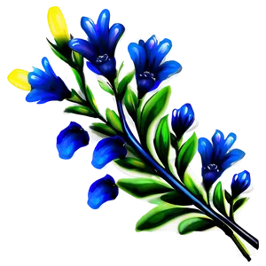 Midnight Blue Flowers PNG 04292024