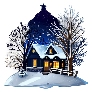 Midnight Christmas Snow Scene Png Mxo PNG image