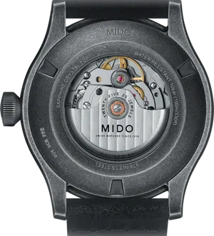 Mido Watch Movement Exposure PNG