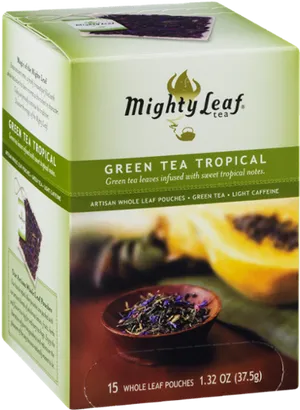 Mighty Leaf Green Tea Tropical Box PNG