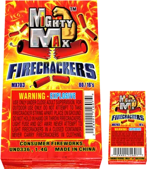Mighty Max Firecrackers Packaging PNG image