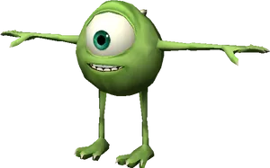 Mike Wazowski Character Pose PNG image