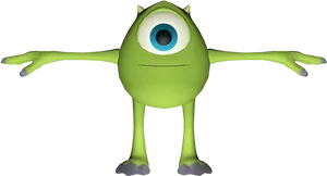 Mike Wazowski Standing Pose PNG image