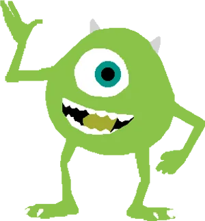 Mike Wazowski Waving Illustration
