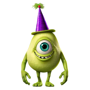 Mike Wazowski With Party Hat Png 05232024 PNG image