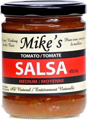 Mikes Medium Tomato Salsa Jar450ml PNG image