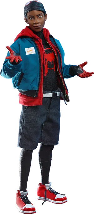 Miles Morales Spiderman Figure PNG image
