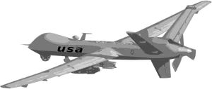 Military Drone U S A Side View PNG image