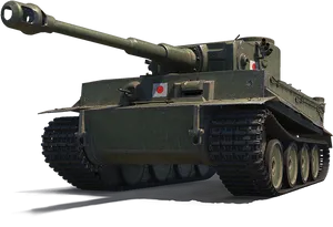 Military Green Tank Isolated PNG image