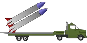 Military Missile Transport Truck PNG image