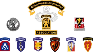 Military Parachute Infantry Airborne Emblems PNG image