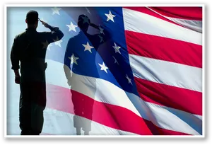 Military Salute American Flag PNG image
