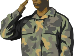 Military Salute Camouflage Uniform PNG image