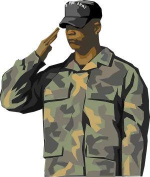 Military Salute Vector Illustration PNG image
