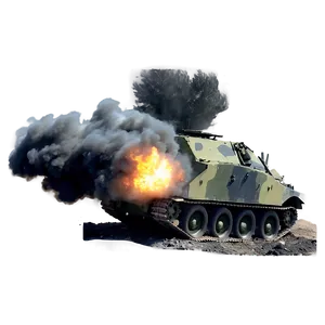 Military Tank Shell Explosion PNG 06122024 PNG