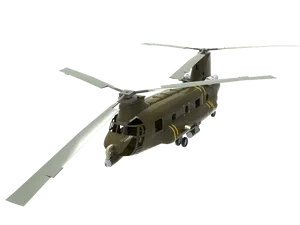 Military Transport Helicopter Isolated PNG image