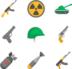 Military_ Weapons_and_ Equipment_ Icons PNG