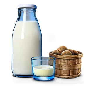 Milk Bottle And Glass PNG 56