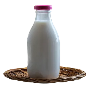 Milk Bottle In Basket PNG 4