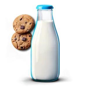 Milk Bottle With Cookies PNG Kcc