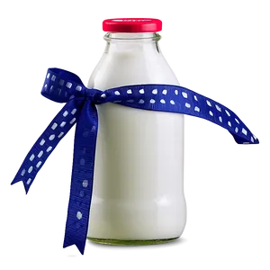Milk Bottle With Ribbon PNG 06212024