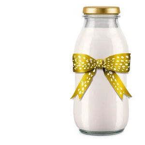 Milk Bottle With Ribbon PNG Jiu
