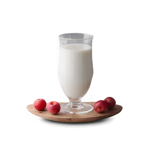 Milk Glass On Wooden Table PNG 06262024