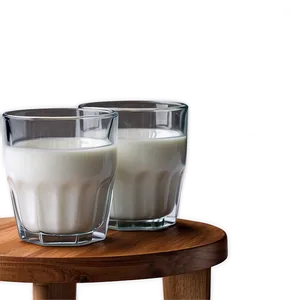 Milk Glass On Wooden Table PNG 86