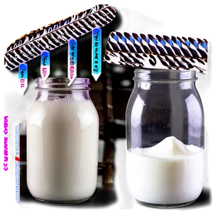 Milk Glass On Wooden Table PNG Wbs58
