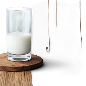 Milk Glass On Wooden Table PNG Wjt