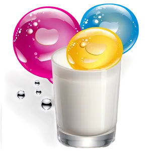 Milk Glass With Bubbles PNG 06262024