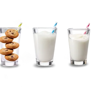 Milk Glass With Cookies Png 46 PNG image