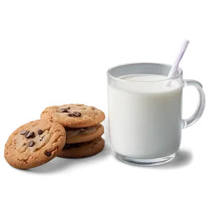 Milk Glass With Cookies Png Vyt PNG image