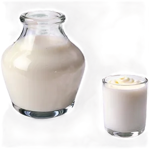 Milk Glass With Cream Top PNG Tan