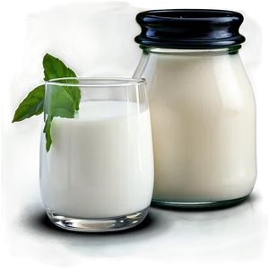 Milk Glass With Dairy Background PNG Mto