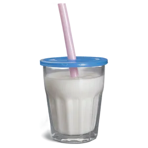 Milk Glass With Straw Png 50 PNG image