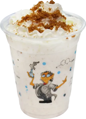 Milkshakewith Whipped Creamand Cookie Crumble PNG image