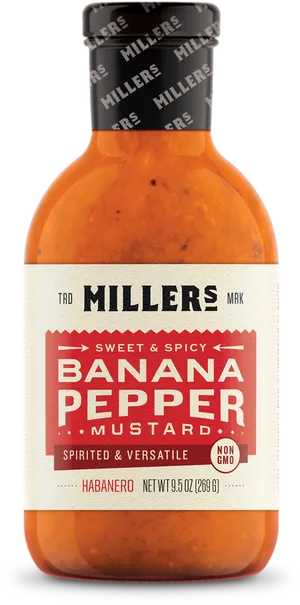 Miller Banana Pepper Mustard Bottle PNG