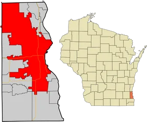 Milwaukee County Map Wisconsin PNG