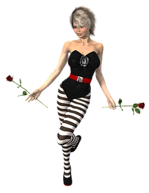 Mime Artist3 D Model With Roses
