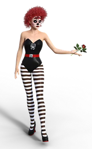Mime Artistwith Red Rose