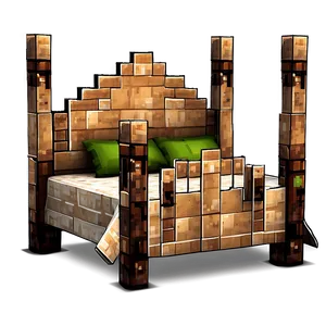 Minecraft Bed Frame PNG 06122024