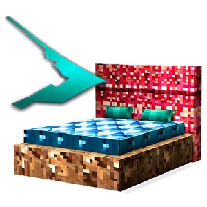 Minecraft Bed In Cave PNG 06122024