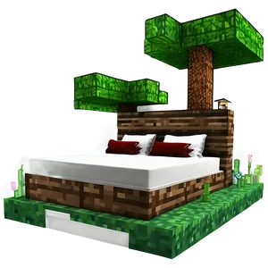 Minecraft Bed In Forest PNG Ibl