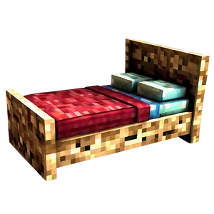 Minecraft Bed Model PNG 06122024