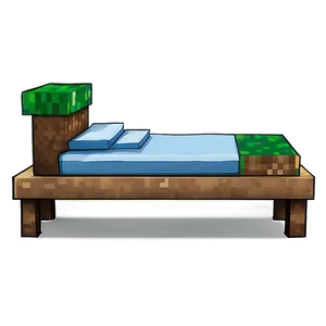 Minecraft Bed On Mountain PNG 06122024