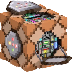 Minecraft Block Computer Concept Art PNG image