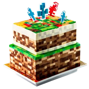 Minecraft Cake 3d Model PNG Low18 PNG